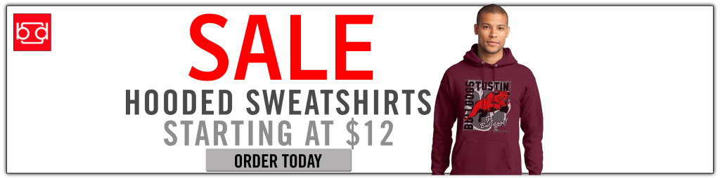 Sweatshirts sizes S-XL $12.00 each. 2XL+ $2.00 more per sweatshirt. Call for more information.