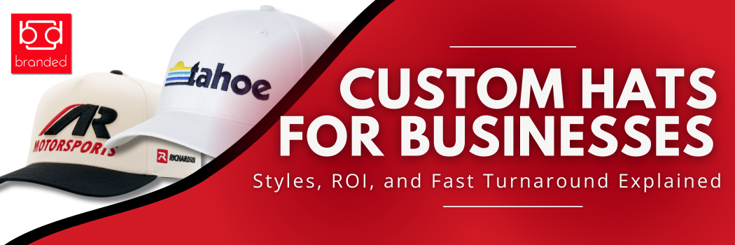 If you're looking for custom hats in Reno that your team will actually wear, you're in the right place. From embroidered trucker hats to premium patch styles, we help Northern Nevada businesses turn headwear into long-term brand visibility.